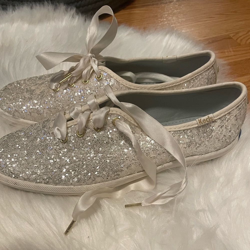 Kate Spade X Keds Sparkly Champion Glitter Silver Bri… Gem